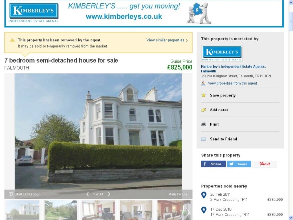 7 bed house Falmouth